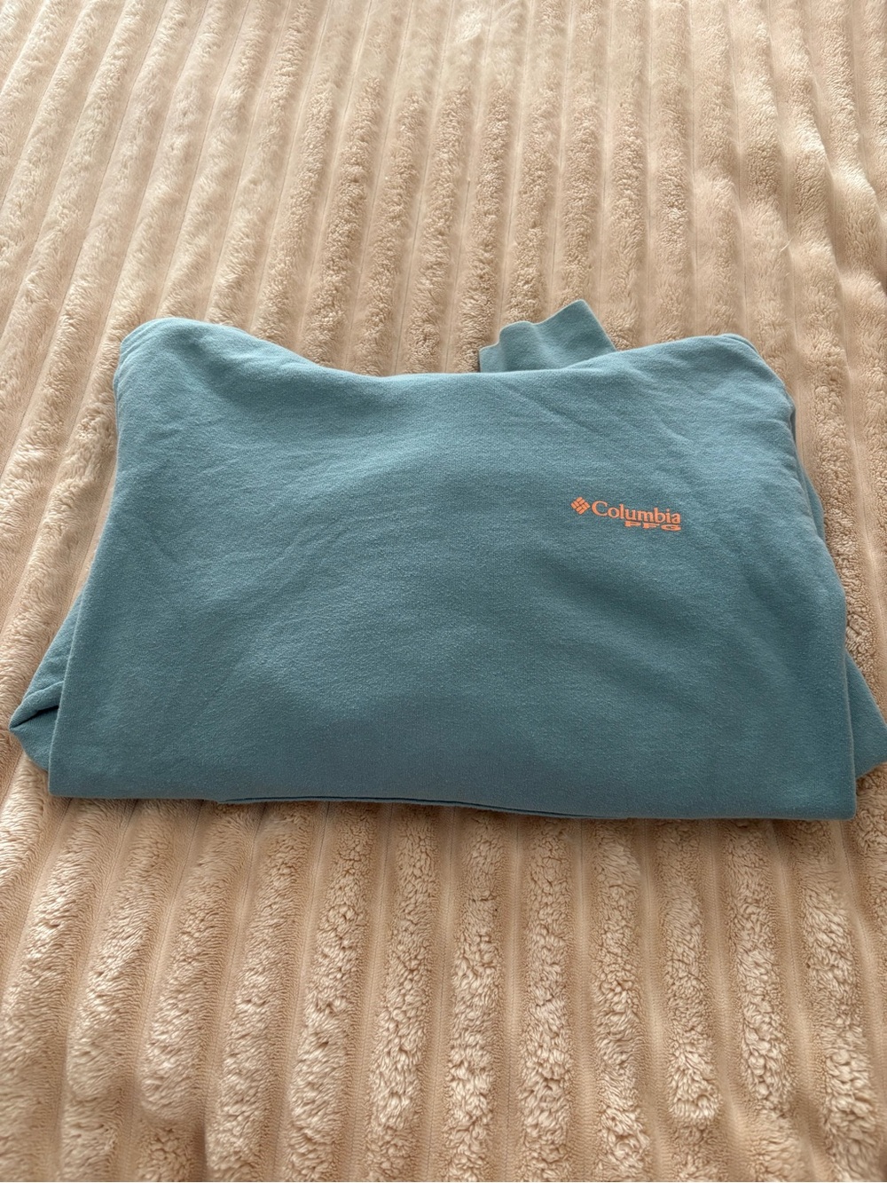Columbia Women’s Teal Crewneck Sweater with Orange Logo